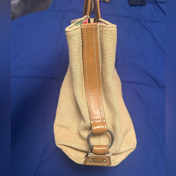 Vintage Fossil woven tan satchel handbag - Picture 3 of 7